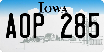 IA license plate AOP285