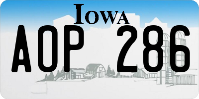 IA license plate AOP286