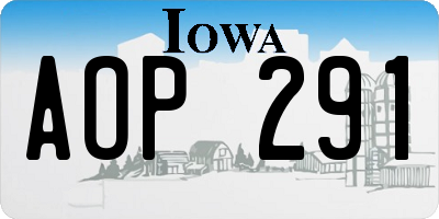 IA license plate AOP291