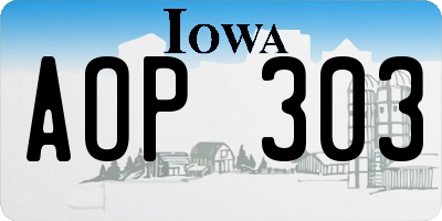 IA license plate AOP303