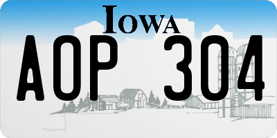 IA license plate AOP304