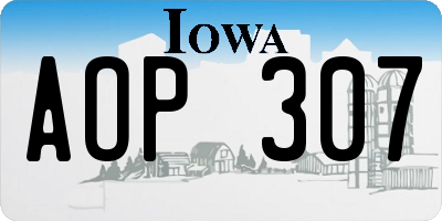 IA license plate AOP307