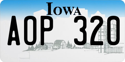 IA license plate AOP320