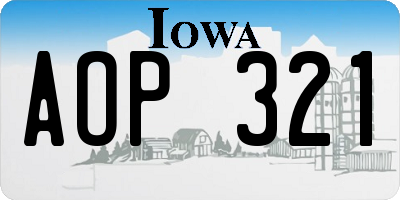 IA license plate AOP321
