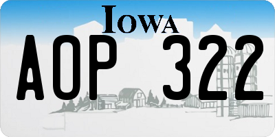 IA license plate AOP322