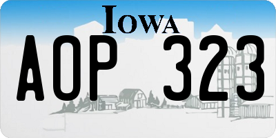 IA license plate AOP323