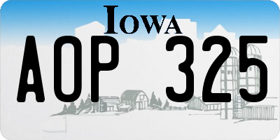 IA license plate AOP325
