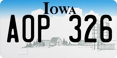 IA license plate AOP326