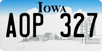IA license plate AOP327