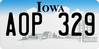 IA license plate AOP329