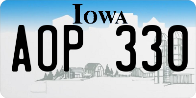 IA license plate AOP330