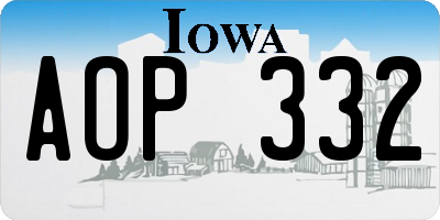 IA license plate AOP332