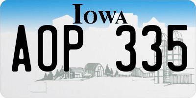 IA license plate AOP335