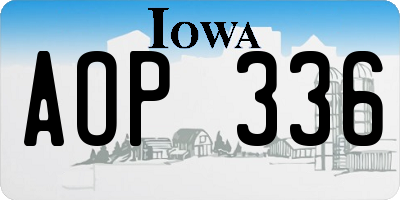 IA license plate AOP336