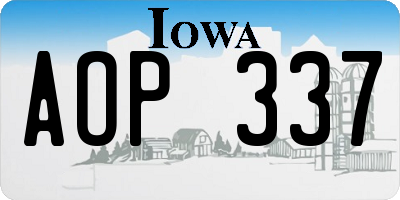 IA license plate AOP337