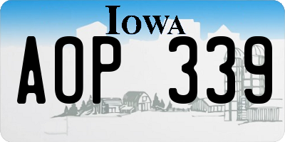 IA license plate AOP339