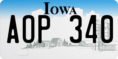 IA license plate AOP340