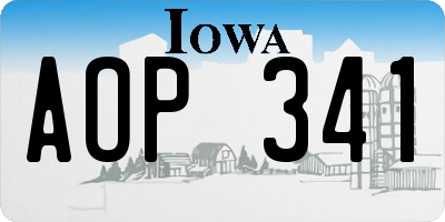 IA license plate AOP341