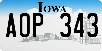 IA license plate AOP343