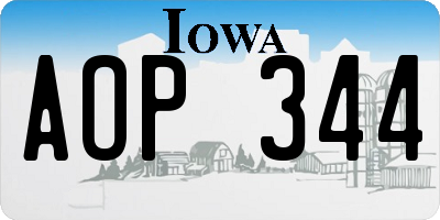 IA license plate AOP344