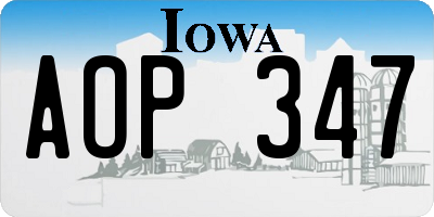 IA license plate AOP347