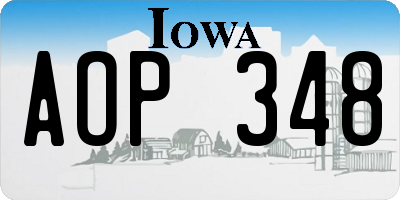 IA license plate AOP348