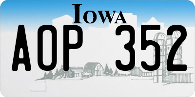 IA license plate AOP352