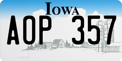 IA license plate AOP357