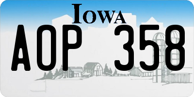 IA license plate AOP358