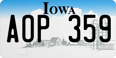 IA license plate AOP359