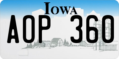 IA license plate AOP360
