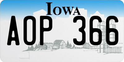 IA license plate AOP366