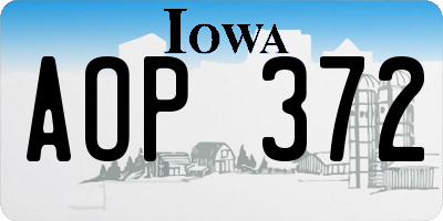 IA license plate AOP372