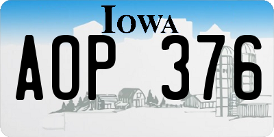 IA license plate AOP376