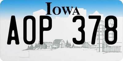 IA license plate AOP378