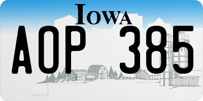 IA license plate AOP385