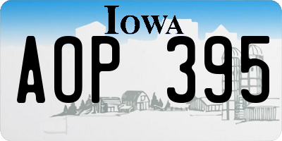 IA license plate AOP395