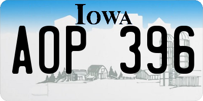 IA license plate AOP396