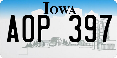 IA license plate AOP397