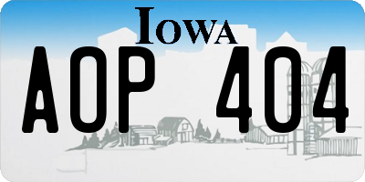IA license plate AOP404