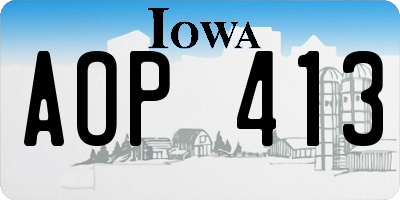 IA license plate AOP413