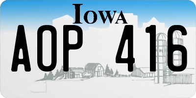 IA license plate AOP416