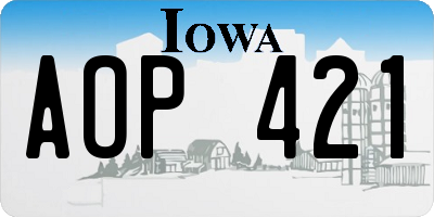 IA license plate AOP421
