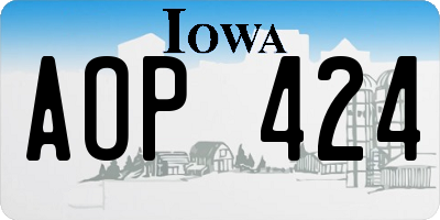 IA license plate AOP424