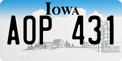 IA license plate AOP431
