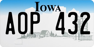 IA license plate AOP432
