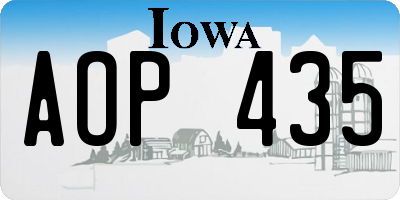 IA license plate AOP435