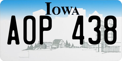 IA license plate AOP438