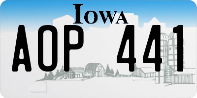 IA license plate AOP441