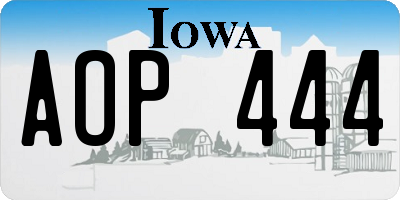 IA license plate AOP444